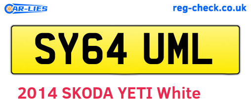 SY64UML are the vehicle registration plates.