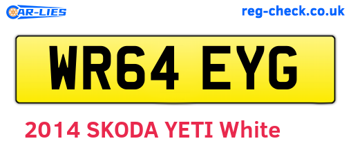 WR64EYG are the vehicle registration plates.
