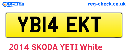 YB14EKT are the vehicle registration plates.