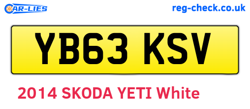 YB63KSV are the vehicle registration plates.
