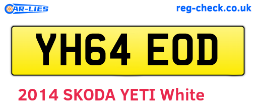 YH64EOD are the vehicle registration plates.