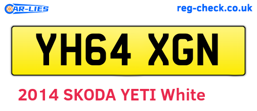 YH64XGN are the vehicle registration plates.