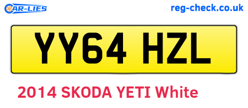 YY64HZL are the vehicle registration plates.