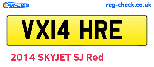 VX14HRE are the vehicle registration plates.