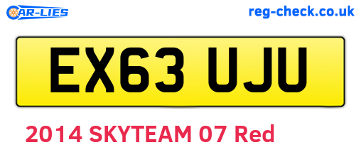 EX63UJU are the vehicle registration plates.