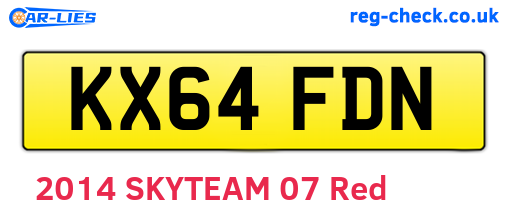 KX64FDN are the vehicle registration plates.