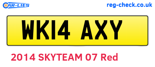 WK14AXY are the vehicle registration plates.