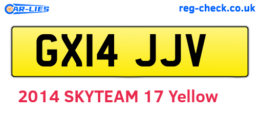 GX14JJV are the vehicle registration plates.