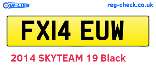 FX14EUW are the vehicle registration plates.
