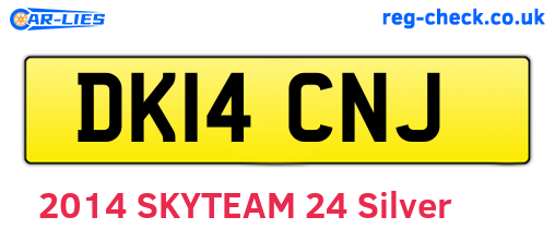DK14CNJ are the vehicle registration plates.