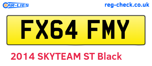 FX64FMY are the vehicle registration plates.