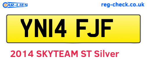YN14FJF are the vehicle registration plates.