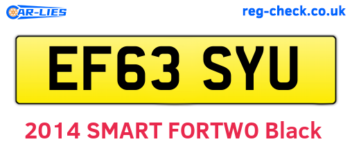 EF63SYU are the vehicle registration plates.