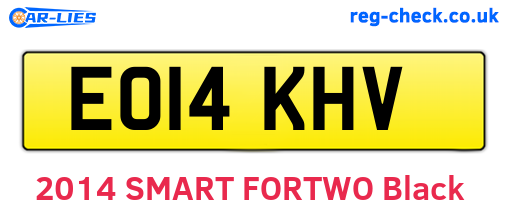 EO14KHV are the vehicle registration plates.