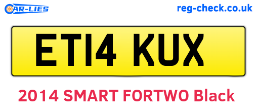 ET14KUX are the vehicle registration plates.