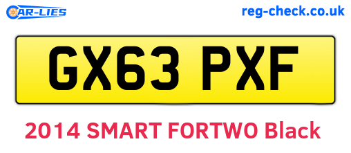 GX63PXF are the vehicle registration plates.
