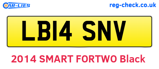 LB14SNV are the vehicle registration plates.