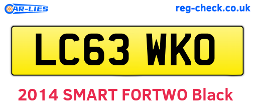 LC63WKO are the vehicle registration plates.