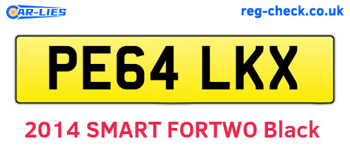 PE64LKX are the vehicle registration plates.
