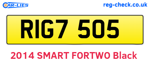RIG7505 are the vehicle registration plates.