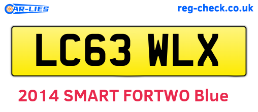 LC63WLX are the vehicle registration plates.