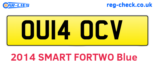 OU14OCV are the vehicle registration plates.