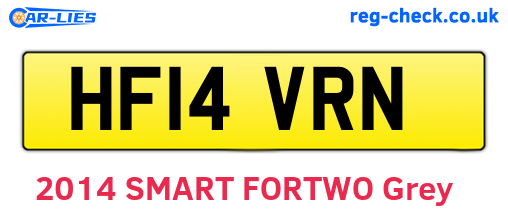 HF14VRN are the vehicle registration plates.