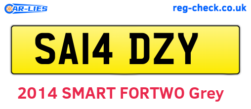 SA14DZY are the vehicle registration plates.