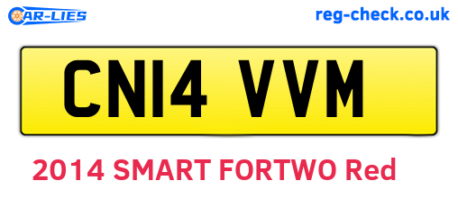 CN14VVM are the vehicle registration plates.