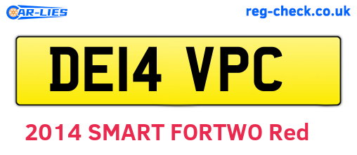 DE14VPC are the vehicle registration plates.