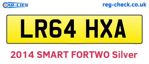 LR64HXA are the vehicle registration plates.