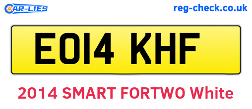 EO14KHF are the vehicle registration plates.