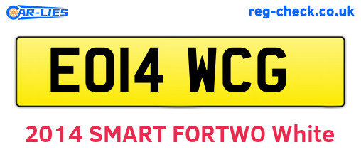 EO14WCG are the vehicle registration plates.