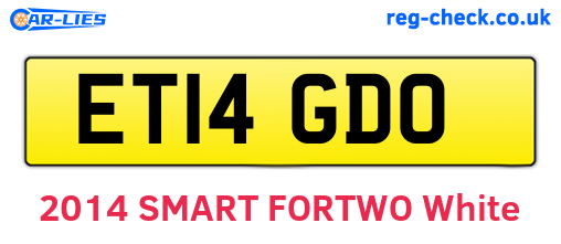 ET14GDO are the vehicle registration plates.