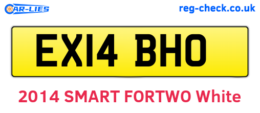 EX14BHO are the vehicle registration plates.