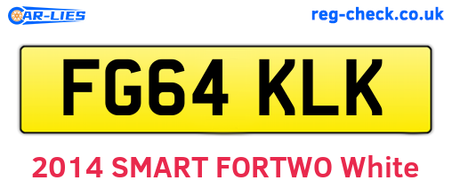 FG64KLK are the vehicle registration plates.