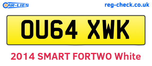 OU64XWK are the vehicle registration plates.