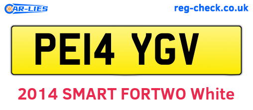 PE14YGV are the vehicle registration plates.