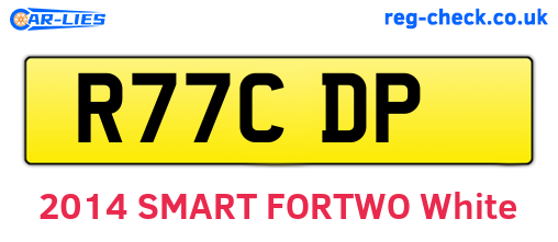 R77CDP are the vehicle registration plates.