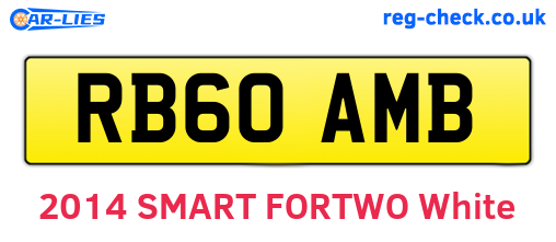 RB60AMB are the vehicle registration plates.