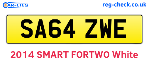 SA64ZWE are the vehicle registration plates.