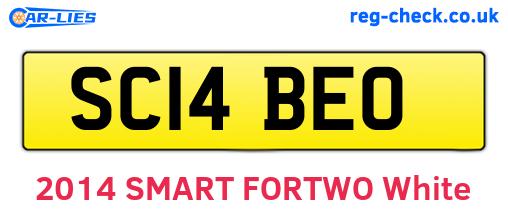 SC14BEO are the vehicle registration plates.