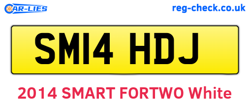 SM14HDJ are the vehicle registration plates.