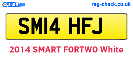 SM14HFJ are the vehicle registration plates.