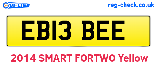 EB13BEE are the vehicle registration plates.