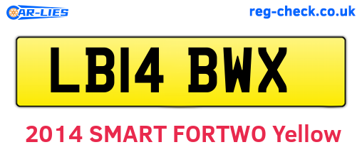 LB14BWX are the vehicle registration plates.