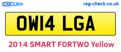 OW14LGA are the vehicle registration plates.