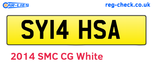 SY14HSA are the vehicle registration plates.