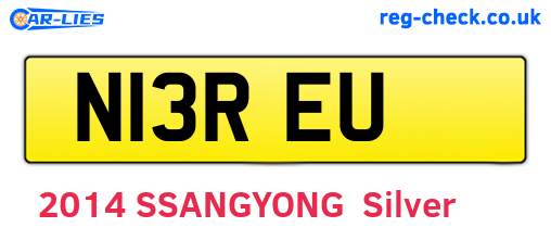 N13REU are the vehicle registration plates.