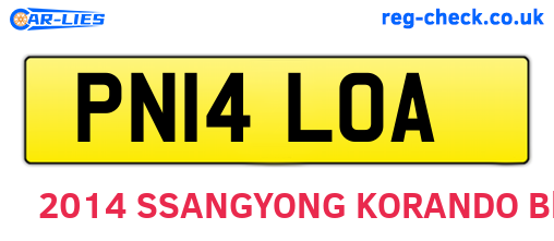 PN14LOA are the vehicle registration plates.